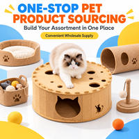 Maison d'activités ronde personnalisée en feutre pour chat, abri interactif d'intérieur pour animaux de compagnie avec trous de puzzle, vente en gros OEM ODM