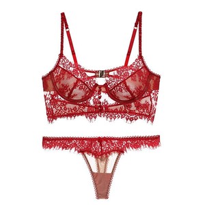 Set di Lingerie in Pizzo di Alta Qualità, Reggiseno Trasparente con Perizoma, Bralette in Pizzo con Chiusura a Doppio Gancio - Product Image 4