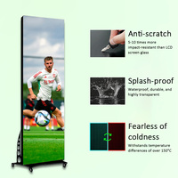 Machine publicitaire mobile sur pied, écran LED intelligent pliable portable d'intérieur, affichage de totem d'affiche