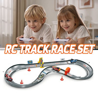 Circuit de course RC 4G pour deux joueurs EPT, en forme de B, avec lumières et son, jouet RC pour enfants avec voitures 1:64 et contrôle par application