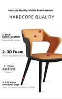 Chaise de salle à manger simple en gros, chaise de table à manger pour la maison, chaise de restaurant en cuir, fauteuil avec dossier