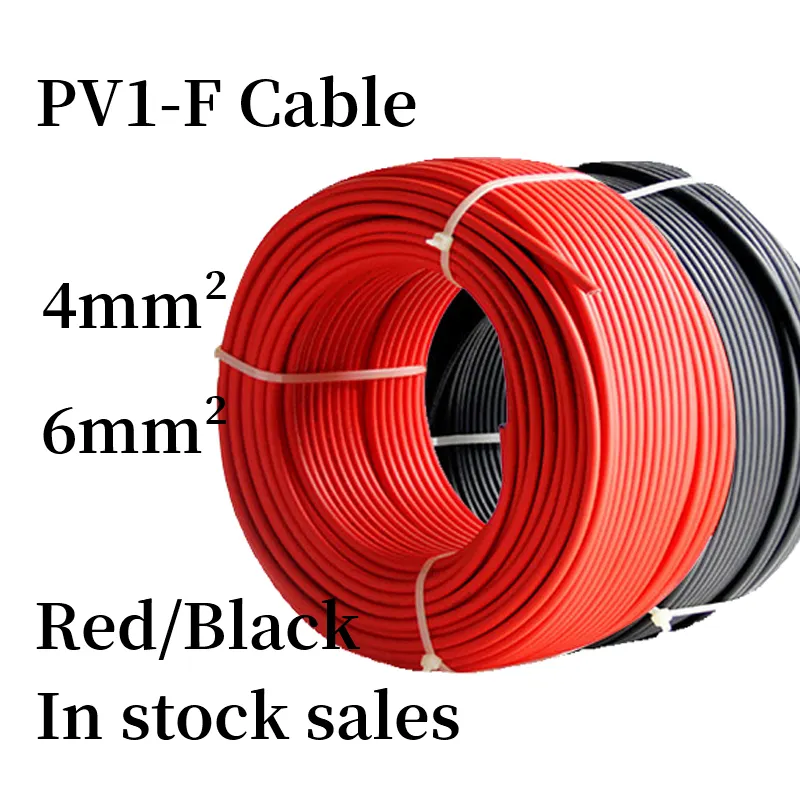 Irradiated cable pv1f 6mm2 tinned copper core conductor pv cable for solar mounting system 2Pfg 1169