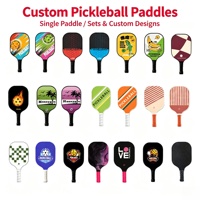 Ensemble de raquettes de pickleball en fibre de verre ou en fibre de carbone avec 4 balles de pickleball, sac portable, pour l'exercice en intérieur et en extérieur