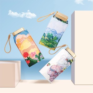 Payung lipat 5 ringkas untuk wanita, payung lipat Mini saku Super motif bunga cantik Anti UV dan hujan untuk wanita - Product Image 1