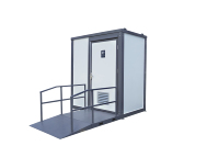 Cabine de toilette portable accessible aux fauteuils roulants Suihe, salle de bain modulaire pour handicapés avec rampe, barres d'appui de sécurité, WC préfabriqué extérieur