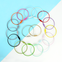 Porte-clés en métal bricolage couleur bonbon avec étiquette de câble métallique peint Accessoires de bijoux pour personnaliser les clés Porte-clés anneau en fil