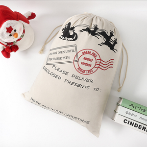 Sac de Noël en toile personnalisé avec cordon de serrage, idéal pour les cadeaux et les fêtes - Grande Vente - Product Image 5