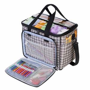 Bolsa Organizadora Grande para Ganchillo, Almacenamiento de Hilos, Porta Proyectos de Tejer, Set de Accesorios para Ganchillo - Product Image 1