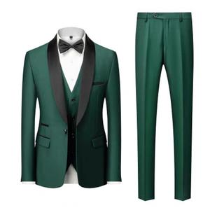 Conjunto <span class=keywords><strong>de</strong></span> Traje <span class=keywords><strong>de</strong></span> Negocios <span class=keywords><strong>de</strong></span> 3 Piezas para <span class=keywords><strong>Hombre</strong></span>, Negro y Verde, <span class=keywords><strong>Chaleco</strong></span> con Cuello Redondo, Pantalones y <span class=keywords><strong>Chaleco</strong></span> para Bodas y Ceremonias - Product Image 4