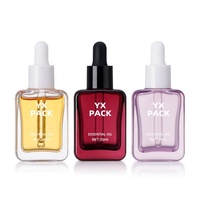 Flacon compte-gouttes carré en verre plat 30 ml, couleur personnalisée, pour huiles essentielles, avec emballage cadeau pour les propriétaires de marques