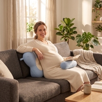 Oreiller de maternité ajustable en forme de coquille, soutien complet du corps, soulagement des douleurs aux jambes, oreiller de grossesse en mousse à mémoire de forme pour les dormeurs latéraux