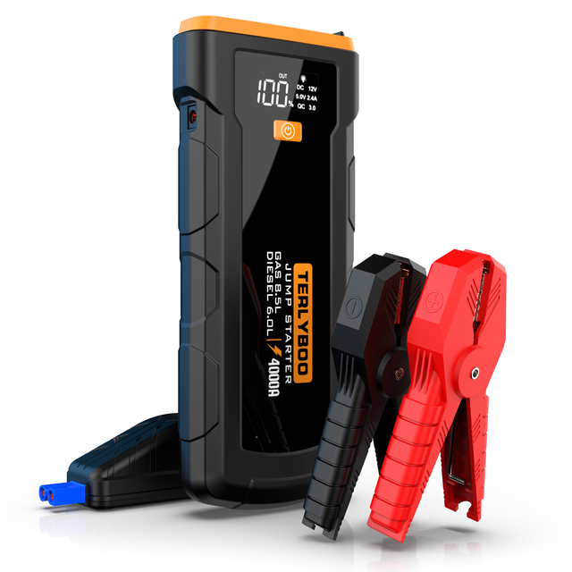 2024 Other Vehicle Tools boost 12V 24000mah 4000a Peak Jump Starter Chargers ultra Thin Car Jump Starter Built in LED Torch