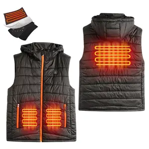  Heren Lichtgewicht 7.4V Elektrische Usb Verwarmd Vest Waterdichte Opwarming Voor Extreme Winter Weer Body Warmer