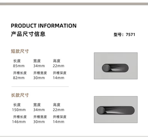 Modern Minimalist Zinc Alloy Recessed Kitchen Handles Rectangle Pearl Grey Concealed <b>Drawer</b> <b>Pulls</b> for High-End Cabinets - Product Image 6