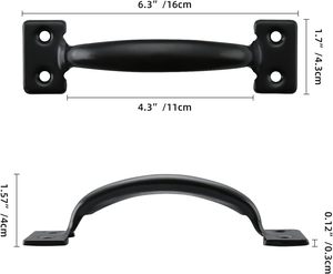 6-1/<span class=keywords><strong>2</strong></span> <span class=keywords><strong>inch</strong></span> Cổng kéo tay nắm cửa kim loại cổng kéo Đồ nội thất nhà Bếp tủ quần áo tủ quần áo ngăn kéo xử lý màu đen với ốc vít - Product Image 6
