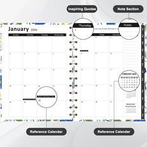 Agenda spirale A5 personnalisable 2026 avec couverture en cuir et reliure à corde – Planificateur de temps et carnet de notes - Product Image 3