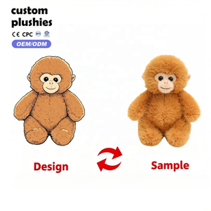 Peluche Scimmia Dorata Morbida e Adorabile, Macaco Selvatico Imbottito, Bambola di Peluche Animale del Zoo Virale, Morbida Bambola di Stoffa, Regalo all'Ingrosso per Bambini - Product Image 1