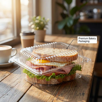 Boîte d'emballage alimentaire en PET haute transparence 160x120x75mm avec trous de ventilation respirants pour sandwichs, salades, pâtisseries, fruits