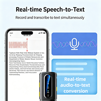 SHUNQI Enregistreur vocal IA portable à clipser sur micro-cravate, Dictaphone à transcription en temps réel pour réunions, entretiens, conférences
