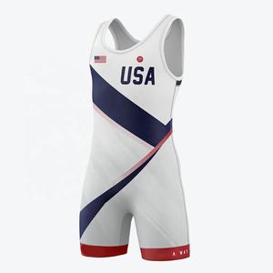 Collection Équipe USA : Justaucorps de lutte personnalisés pour hommes, uniformes de lutte, combinaisons de sport pour la compétition - Product Image 4