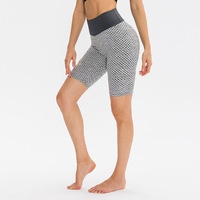 Hochgeschnittene Elastische Taille Atmungsaktive Schnelltrocknende Leichte Sportshorts für Frauen Laufen Yoga Fitness
