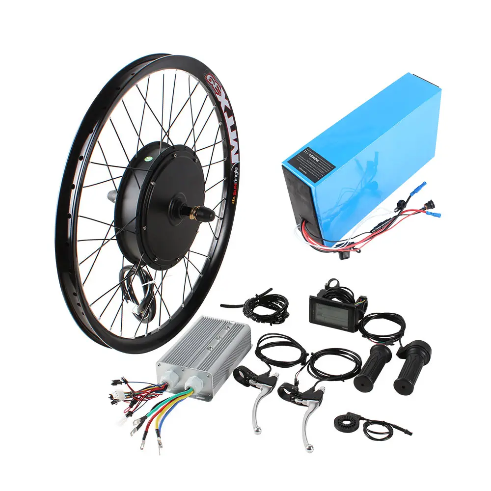 Kit de conversión de bicicleta eléctrica, Motor de cubo directo sin engranajes potente, bricolaje, 42v, 60v, 72v, 1500w, 3000w