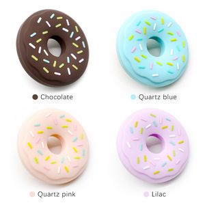 Colorful donut shaped silicone Sprinkles design chew rings Babies teething toys silicone Donut shaped silicone chew - Product Image 2