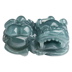 Pendentif en jadéite naturelle Pixiu, jade bleu eau, UNISEXE, besties mythiques, style chinois, cadeau avec certificat d'évaluation PX59 - Product Image 5