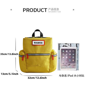 Modern Minimalist <b>Backpack</b> 14 Inch <b>Large</b> Capacity Unisex Student <b>Backpack</b> with Interior Zipper Pocket Soft Handle Arcuate - Product Image 4