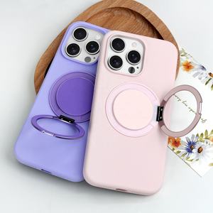 360 °   Coque en silicone liquide magnétique rotative pour <span class=keywords><strong>iPhone</strong></span> 17, anti-traces de doigts, compatible support voiture, antichoc, personnalisable - Product Image 2