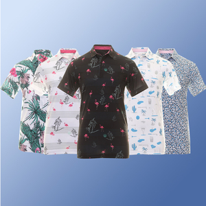 Golf de Spandex de poliéster de alta calidad de lujo para hombre para camiseta de polo de secado rápido Slim Fit con logotipo personalizado Impresión digital - Product Image 2