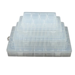 Transparent PP Plastic Jewelry <b>Box</b> Set Rectangle Multi Compartment <b>Storage</b> Organizer For <b>Small</b> Items Desktop Display Dustproof - Product Image 5