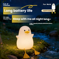 Mini lampe de nuit interactive en silicone en forme de canard à longues pattes, à induction lumineuse, rechargeable, LED, protection des yeux, lumière d'ambiance