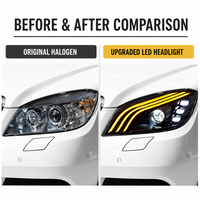 Phare LED pour Mercedes Benz Classe C W204 2007-2011, style Maybach, triple DRL, projecteur, 1 paire, neuf