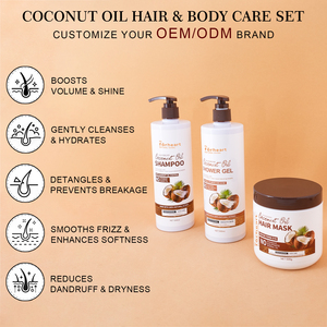 <span class=keywords><strong>Shampoo</strong></span> e Balsamo Antiforfora all'Olio di Cocco con Logo Personalizzato, Naturale, Vegano, Biologico, Senza Solfati, per Idratazione dei Capelli - Product Image 3
