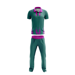 Men Vertical Graphic Accent <b>Cricket</b> Uniform Short Sleeve Polo Jersey Trousers Set Sublimated Team Activewear - Product Image 3
