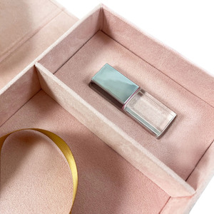 <b>Pink</b> Suede Photo USB <b>Box</b> UV Coating Matt Glossy Lamination Embossing Silver Foil-Paper Cardboard Material Gold Foil Vanishing - Product Image 2
