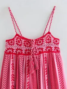 Abito Midi 2024 donna bohémien abito da vacanza con spacca Vintage lavorato a maglia abito da donna Vestidos Mujer Maxi abito lavorato a maglia - Product Image 4