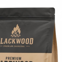 Sac d'emballage en papier kraft premium pour charbon de bois, pochette refermable à fond plat, imprimé sur mesure pour le stockage du bois de chauffage, du charbon de bois et des briquettes de bois pour barbecue
