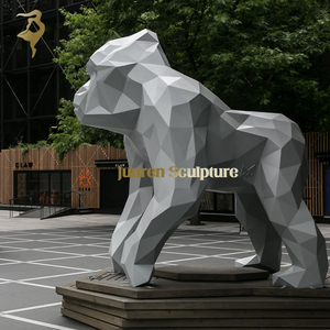 Moderne abstrakte Metall Panther Edelstahl Statue Tier Metall abstrakte Leoparden Skulptur - Product Image 6