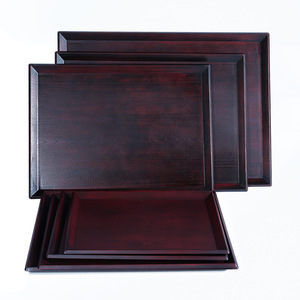 Double-sword round non-slip <b>tray</b>, imitation mahogany Japanese <b>tray</b>, dessert <b>tray</b>, <b>tea</b> <b>tray</b>, sushi <b>tray</b>, sukiyaki, Japanese and - Product Image 1