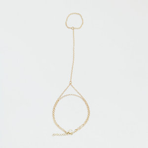 Pulsera <span class=keywords><strong>de</strong></span> <span class=keywords><strong>acero</strong></span> <span class=keywords><strong>inoxidable</strong></span> <span class=keywords><strong>para</strong></span> mujer y niña, arnés esclavo <span class=keywords><strong>de</strong></span> doble capa, oro <span class=keywords><strong>de</strong></span> 18k, con anillo, 2022 - Product Image 6