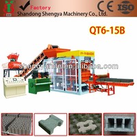 Machine de fabrication de blocs de ciment et de briques entièrement automatique hydraulique Shengya Qt6-15, fournie par l'usine, avec une longue durée de vie