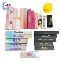 Tube de gloss à lèvres brillant personnalisé, boîte en papier pliable, emballage en papier pour cosmétiques