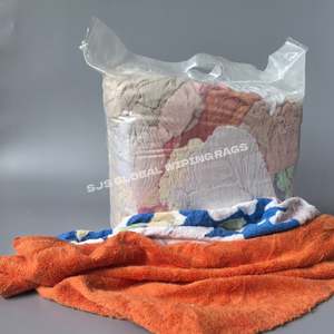 Toallas de algodón 100% recicladas, personalizables, reutilizables, ecológicas, suaves al tacto, de colores, en paquetes de 8~100 kg para limpieza. - Product Image 1