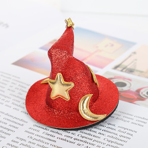Halloween Party Favor Mini Witch <b>Hat</b> Hairpin Glitter Fabric <b>Wizard</b> <b>Hat</b> Cosplay Photo Booth Prop Supplies - Product Image 2
