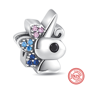 <span class=keywords><strong>2022</strong></span> nueva 925 de plata esterlina azul dinosaurios aves amor clave DIY encantos del grano Fit serpiente Original de las mujeres de la pulsera de la joyería DIY regalo - Product Image 3