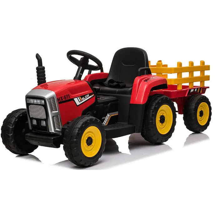 Paseo en coche de juguete de 12V paseo operado por batería de bebé en Tractor de granja para niños con MP3, R/C, remolque