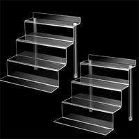 Support de table transparent à 3 niveaux, étagères de présentation en acrylique pour figurines, étagères de présentation à étages, porte-parfum, supports à cupcakes