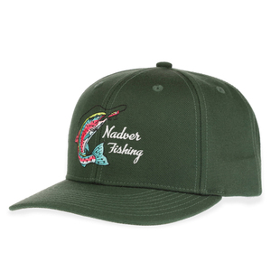 Casquette de pêche personnalisée en mélange de laine avec broderie <span class=keywords><strong>truite</strong></span>, 6 panneaux, visière semi-courbée, casquette d'extérieur professionnelle à fermeture snapback, vente en gros OEM - Product Image 1